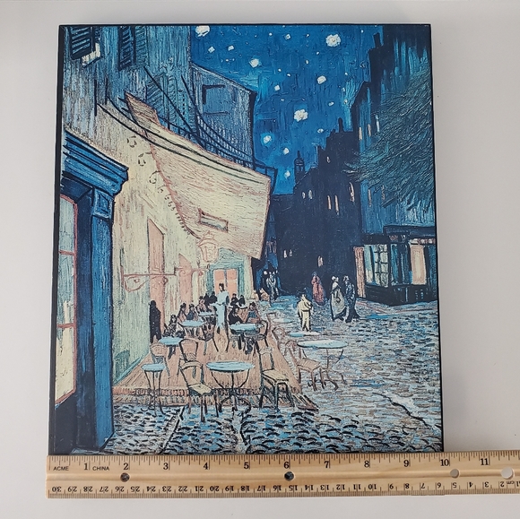 Vincent Van Gogh - Cafe Terrace at Night 12×10 Inch Vintage 1970's Wall Art - Picture 4 of 8